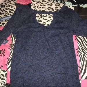 Long sleeved blue dress